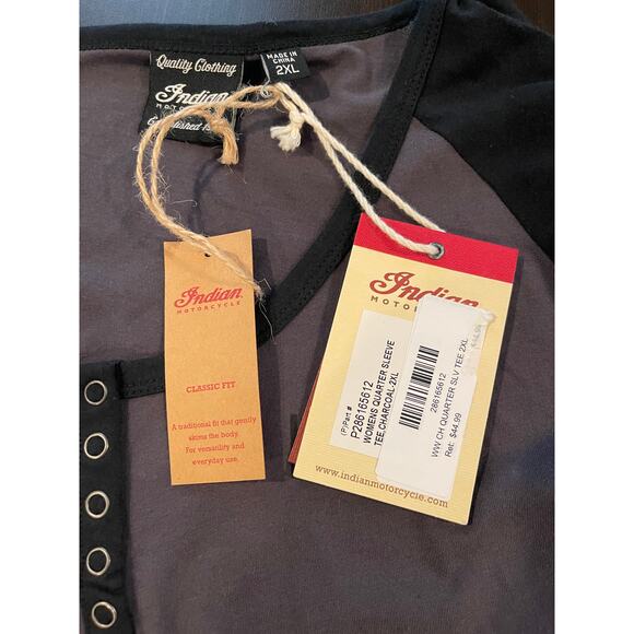 Indian Motorcycle Woman’s 3/4 Sleeve Baseball T-Shirt 2XL - Picture 5 of 8